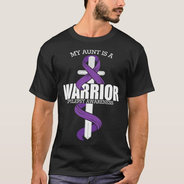 Camiseta Epilepsy Warrior Aunt Epilepsy Awareness (Anverso)