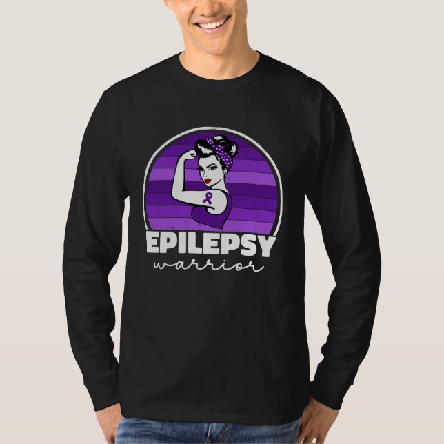 Camiseta Epilepsy Warrior For Women Mom Purple Epilepsy Awa (Anverso)