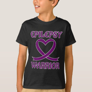 Camiseta Epilepsy Warrior Purple Heart Ribbon Awareness