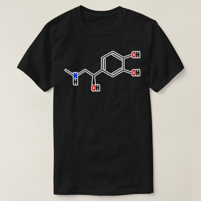 Camiseta Epinephrine Molecular Structure (Diseño del anverso)