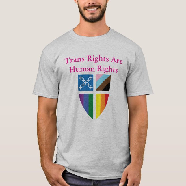 Camiseta Episcopal Trans Rights Are Human Rights  (Anverso)