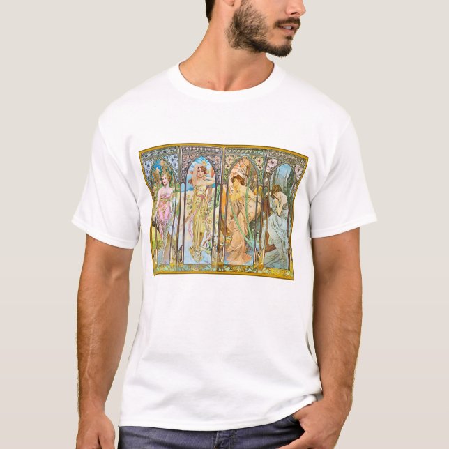 Camiseta Época del día, Alfonso Mucha (Anverso)