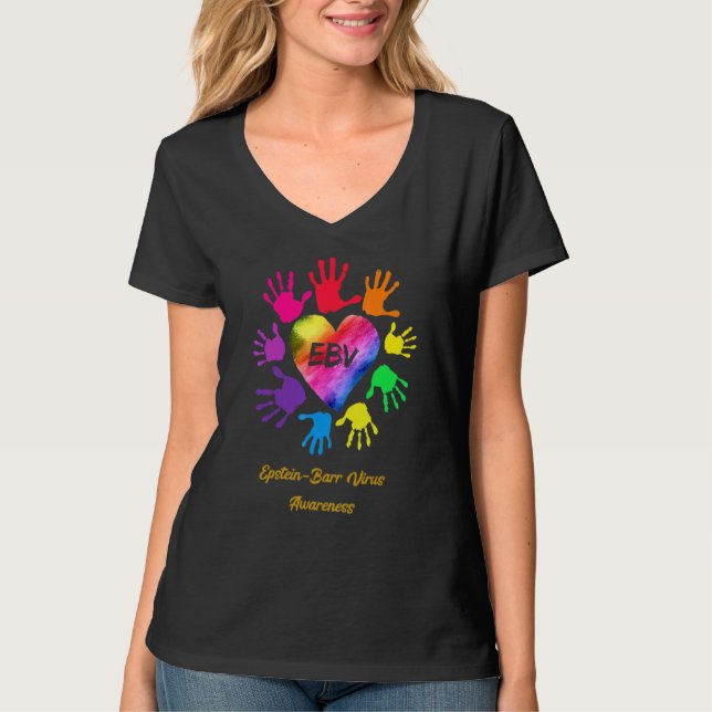 Camiseta Epstein Barr Virus Awareness Hands Epstein Barr Vi (Anverso)