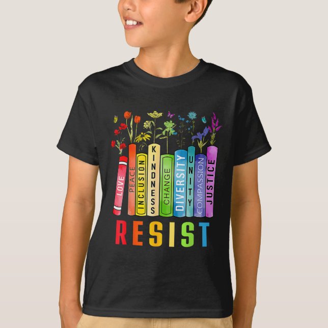 Camiseta Equal Rights Book Flower Trump Women Rights Femini (Anverso)