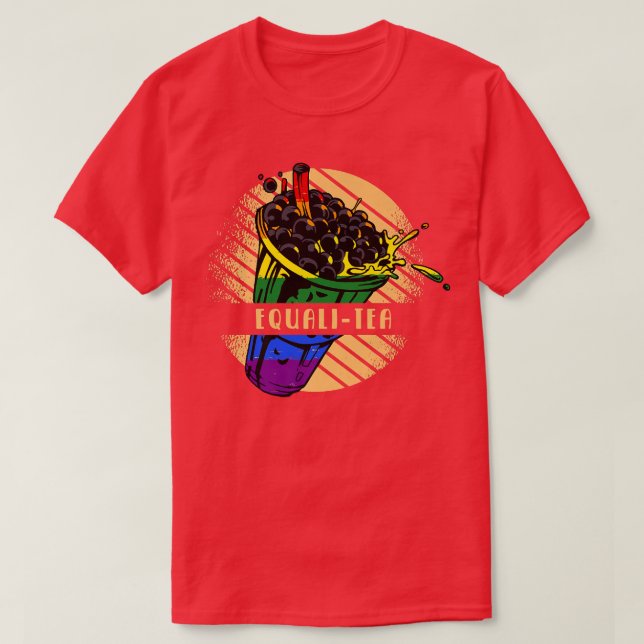 Camiseta EQUALI-TEA Boba Fan Funny Bubble Tea Premium (Diseño del anverso)
