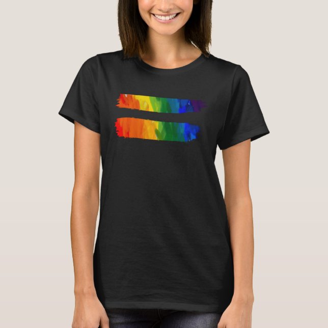 Camiseta Equality LGBT Pride Awareness Rainbow For Gay & Le (Anverso)