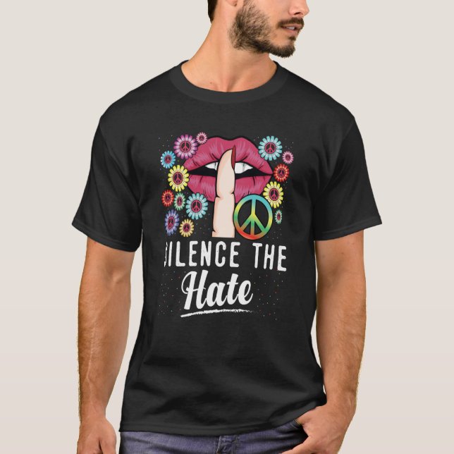 Camiseta Equality Love Peace Human Rights Silence The Hate (Anverso)