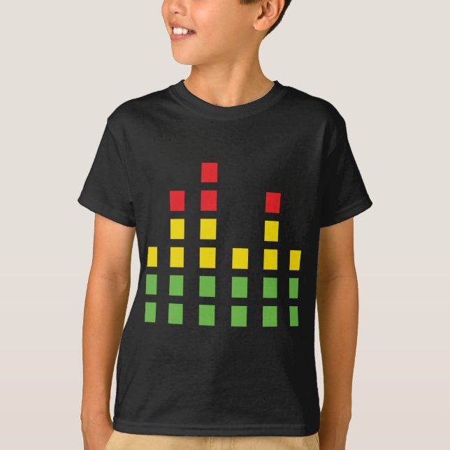 Camiseta equalizador audio sano de DJ (Anverso)