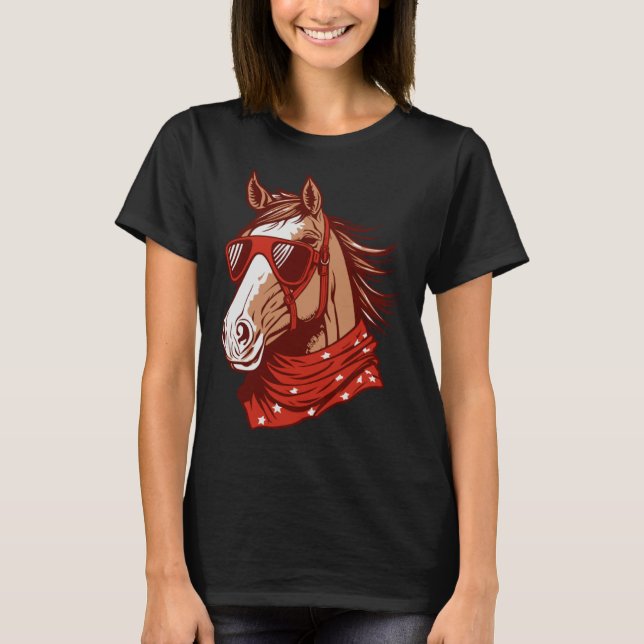 Camiseta Equestrian Sunglasses Horseback  Horse Riding (Anverso)