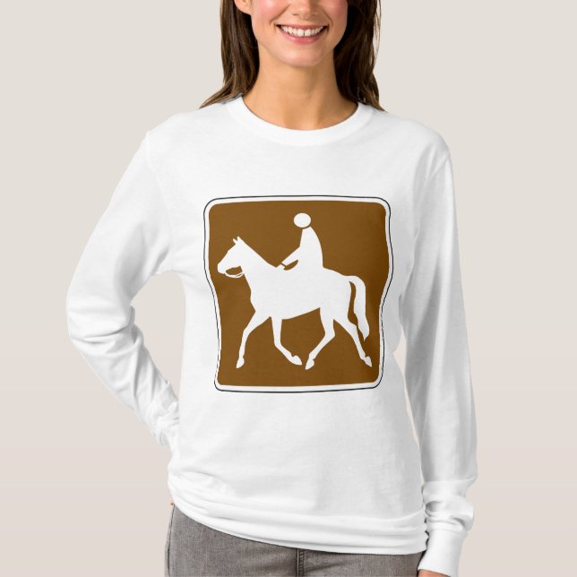 Camiseta Equestrian Trail Riding Horse Silhouette Icon (Anverso)