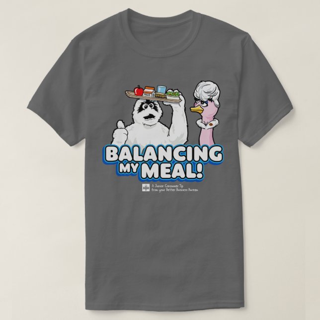 Camiseta Equilibrar mi retro de comida PSA oscuro (Diseño del anverso)