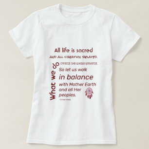 Camiseta Equilibrio con cita de nativo americano de la Madr