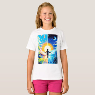 Camiseta Equilibrio de mundos - Futurista tecnología de art