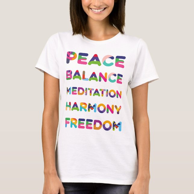 Camiseta Equilibrio de paz Meditación Armonía Libertad (Anverso)
