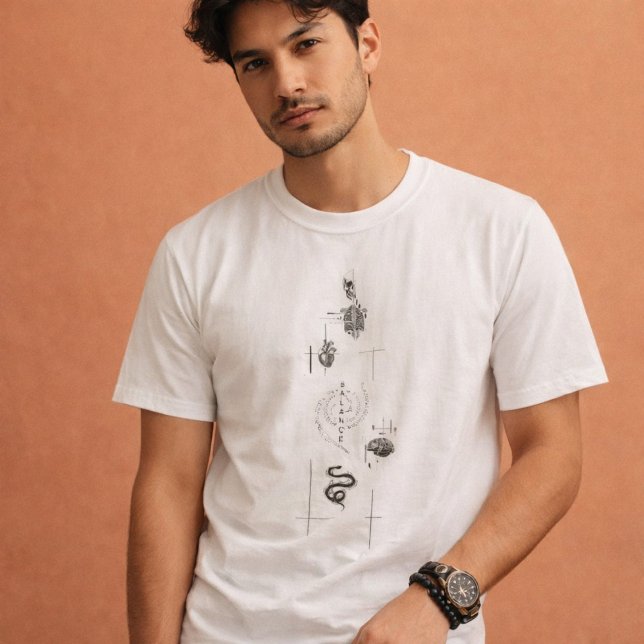 Camiseta Equilibrio: Diseño de Palabra Vertical (Subido por el creador)