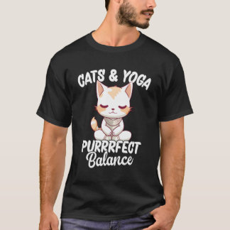 Camiseta Equilibrio Perfecto Yoga Y Gatos