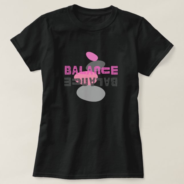 Camiseta Equilibrio rosa y gris (Diseño del anverso)