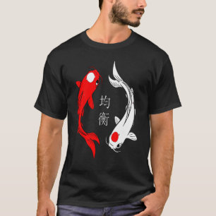 Camiseta Equilibrio y armonía entre peces japoneses de Yin 
