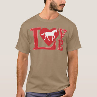 Camiseta Equine Horse Love Heart Ilustracion