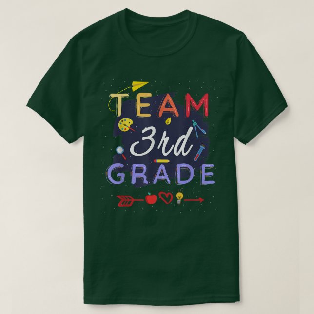 Camiseta Equipo 3º Grado De Vuelta A La Maestra Estudiante  (Diseño del anverso)
