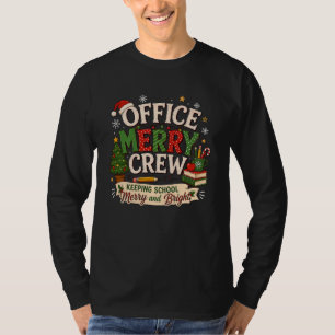 Camiseta Equipo alegre de oficina de Navidad manteniendo la