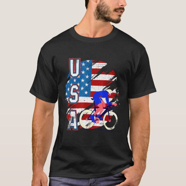 Camiseta Equipo americano de ciclismo de bandera estadounid (Anverso)