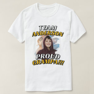Camiseta Equipo [Apellido] Orgulloso Abuelo Foto de Graduac