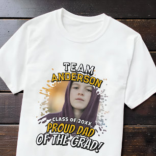 Camiseta Equipo [Apellido] Orgulloso Papá de la Foto de Gra