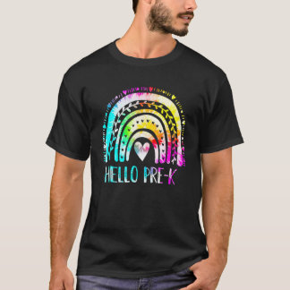 Camiseta Equipo arcoiris pre-K Hola maestro más íntimo Tie