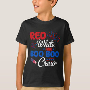 Camiseta Equipo Blanco Rojo Y Boo Boo 4 De Julio Enfermera