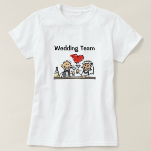Camiseta Equipo boda Feliz Novia Groom Bodas sonrientes