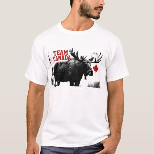 Camiseta EQUIPO CANADÁ. Hoja de arce. Alce canadiense. Cami