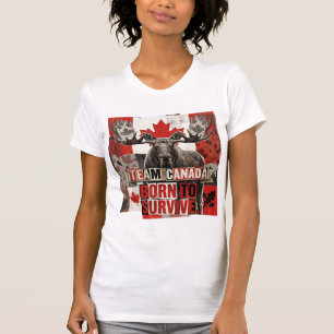 Camiseta Equipo Canadá. Nacido para sobrevivir. Alce canadi