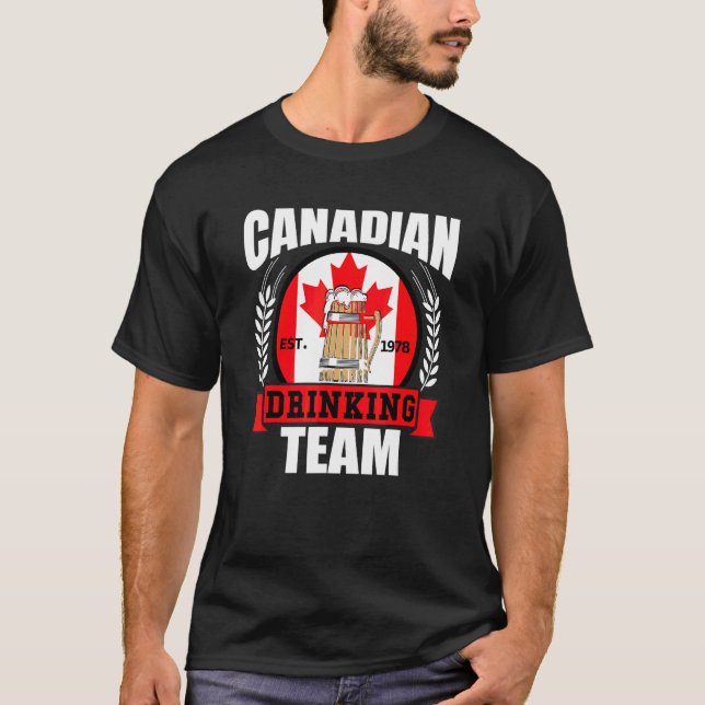 Camiseta Equipo Canadiense de Bebida   Bandera de Canadá Fi (Anverso)