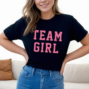 Camiseta Equipo Chica Negro Rosa Revelación de Género Mujer