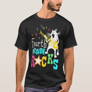 Camiseta Equipo Cuarto Grado Rocks 4to Grado Gato Tocando G