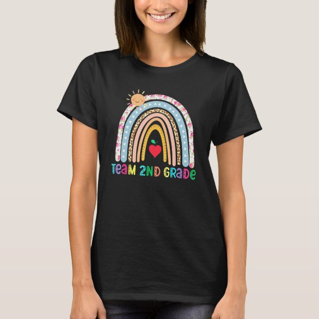 Camiseta Equipo de 2º curso Flores Arcoiris segundo curso d (Anverso)