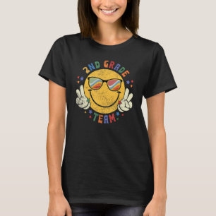 Camiseta Equipo de 2º Grado Feliz Cara Sonríe De Nuevo A La