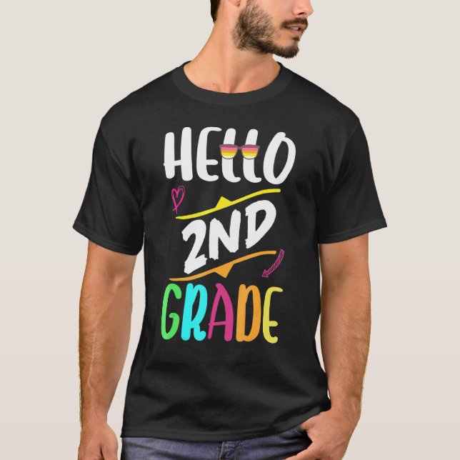Camiseta Equipo de 2º grado Hola profesores de segundo grad (Anverso)