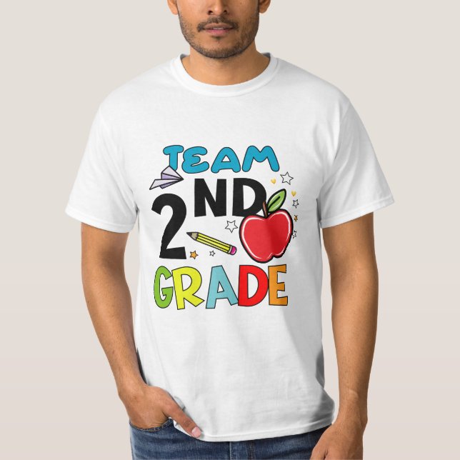 Camiseta Equipo de 2º grado Regalos de profesores de 2º gra (Anverso)