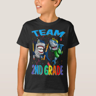 Camiseta Equipo de 2º grado Tiburón de vuelta a la escuela