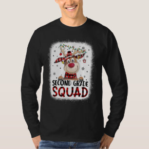 Camiseta Equipo de 2do Grado Cuadro Reno Gorro de Santa Mae