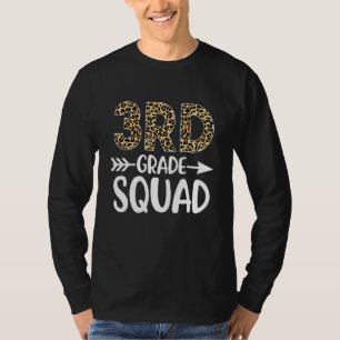 Camiseta Equipo de 3er Grado Estampado de Leopardo Maestra 