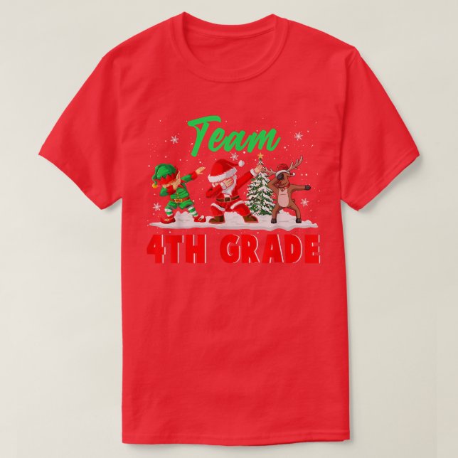 Camiseta Equipo de 4º grado Navidades divertidos Dabbing EL (Diseño del anverso)