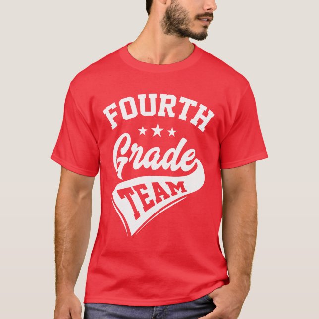 Camiseta Equipo de 4º Grado Profesor De Vuelta A La Escuela (Anverso)