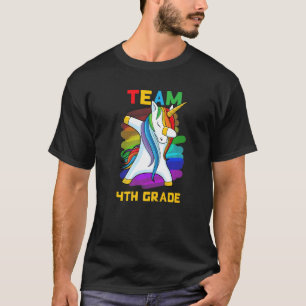 Camiseta Equipo de 4º Grado Unicorn Dabbing Back To School