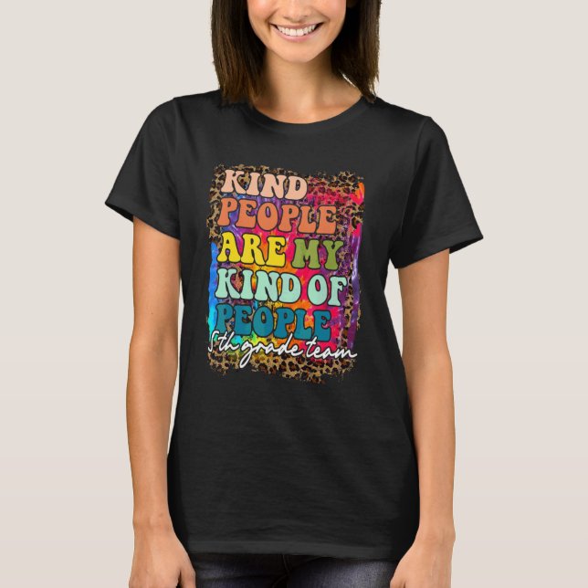 Camiseta Equipo de 5º grado Leopard Las personas amables so (Anverso)