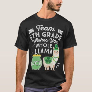 Camiseta Equipo de 6º grado entero Llama Luck St Patrick Da