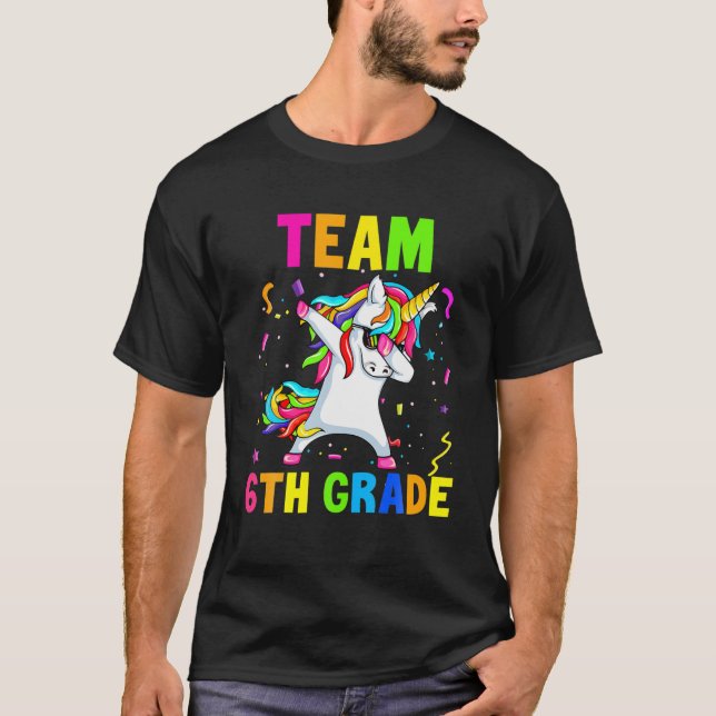 Camiseta Equipo De 6º Grado Unicornio Dabbing Cute Unicorn  (Anverso)