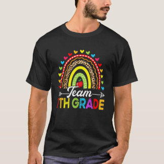 Camiseta Equipo de 7º grado Leopard Rainbow de vuelta a la